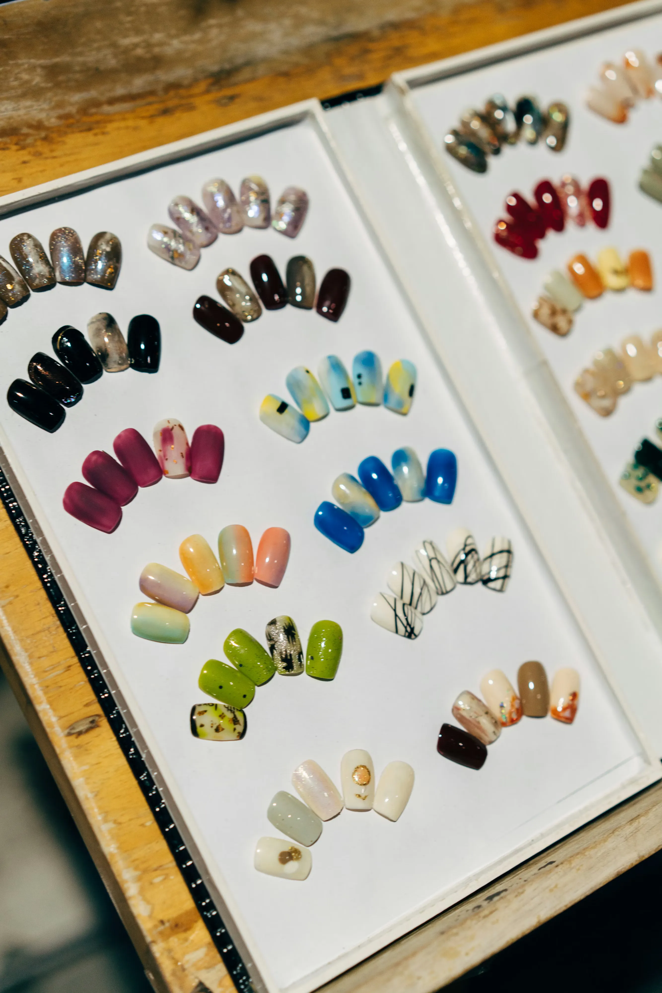 Colored nails closeup